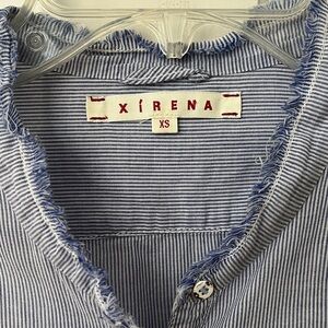 XiRENA Blue Striped Button-Up Shirt